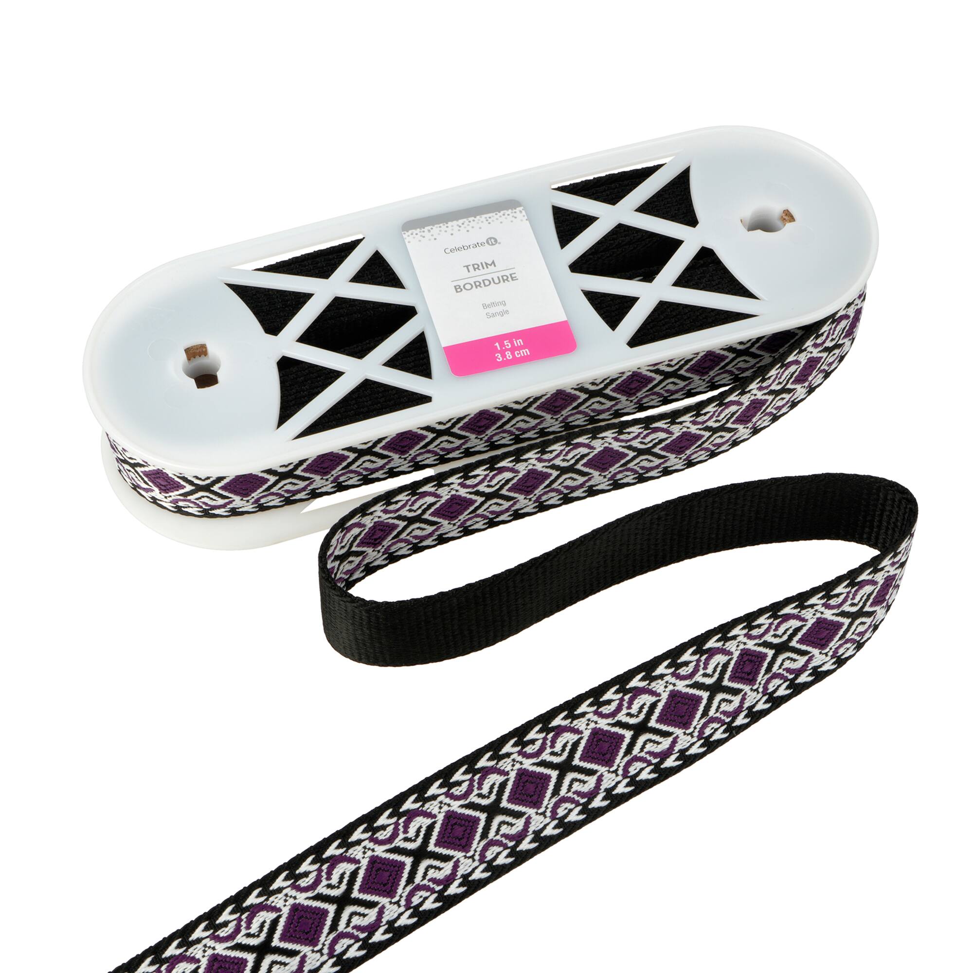 1.5" Black Rhombus Belting Trim by Celebrate It®